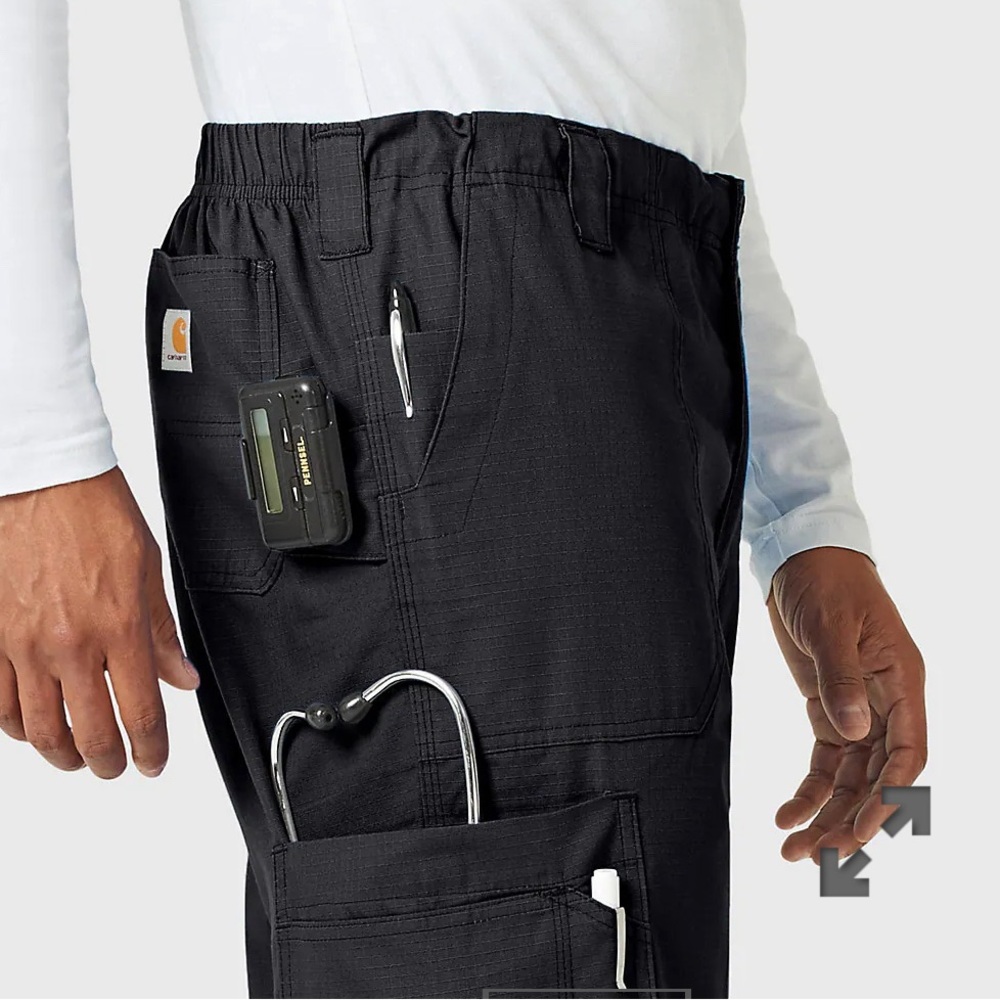 Carhartt Ripstop Boot Cut 8-Pocket Cargo Scrub Pant - Black (2XL Tall) - Picture 6 of 6